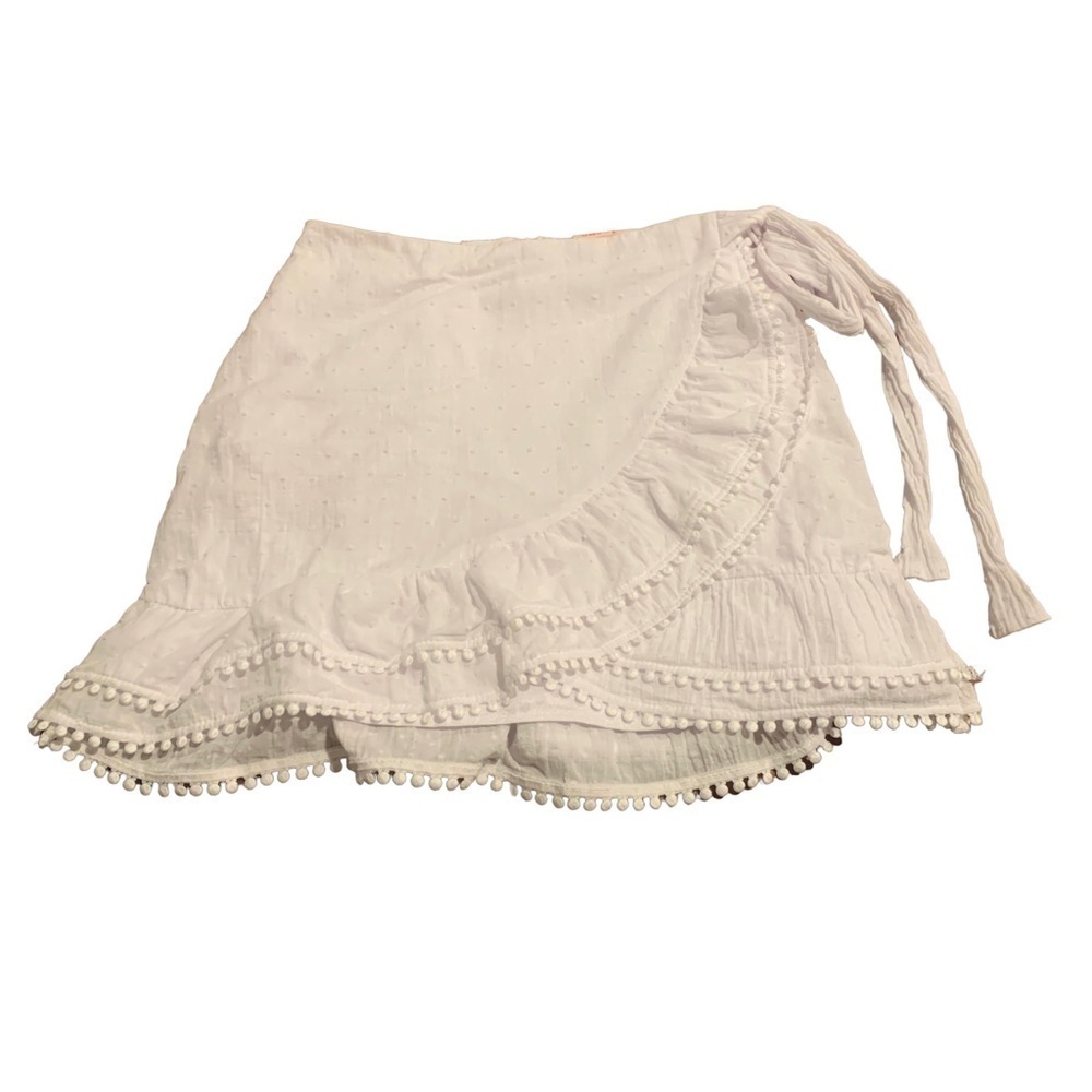 Showpo Women’s White Swiss Dot Mini Wrap Skirt Si… - image 1